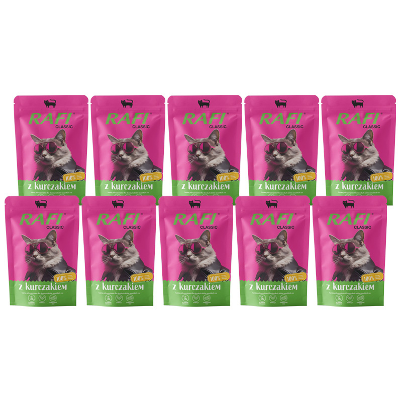 Rafi Classic Mokra karma z kurczakiem dla kota zestaw 10 x 100 g