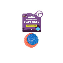 Cooper & Pals Twarda piszcząca piłka z wypustkami zabawka dla psa niebieska 6,3 cm