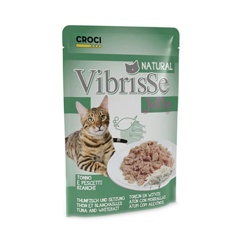 Vibrisse Natural Jelly mokra karma dla kota w galarecie tuńczyk biała ryba 70 g