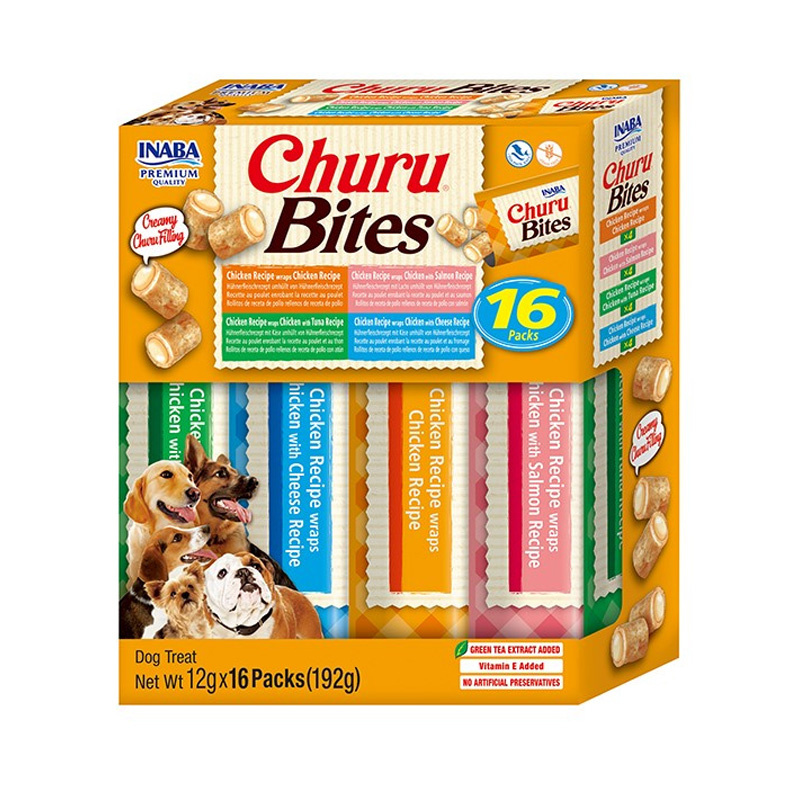 Inaba Churu Bites Varitey Przysmak dla psa poduszeczki z kremowym nadzieniem 16 x 12 g