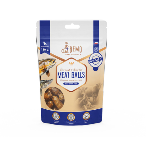 Bemo Meat Balls - Przysmaki półwilgotne dla psa wołowina z rybą 180 g