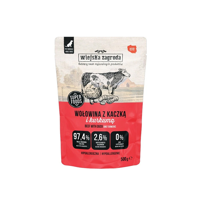 Wiejska Zagroda karma mokra dla psa wołowina z kaczką 500 g