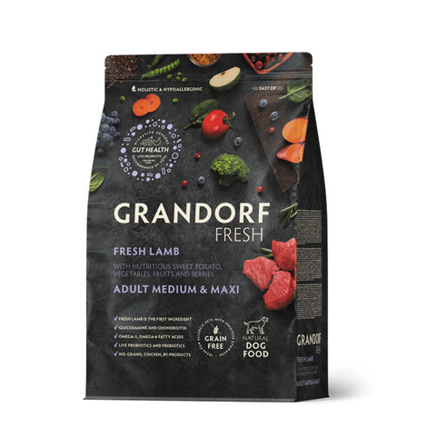 Grandorf Dog Fresh Lamb Medium & Maxi Karma sucha dla psów średnich i dużych ras Jagnięcina 3kg