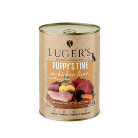 Karma mokra dla psa szczeniaka Luger's Puppy's Time z wątróbką z kurczaka, marchewką i ziemniakiem 400 g