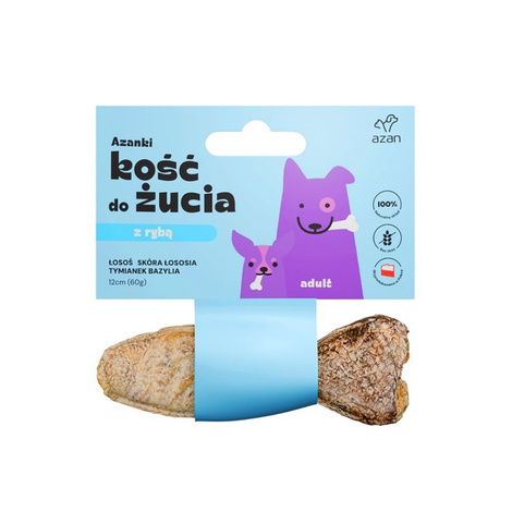 Azanki Kość z łososiem dla psa rybka 12 cm