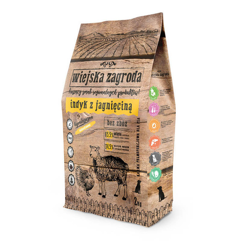Wiejska Zagroda Karma sucha dla psa indyk z jagnięciną 2kg