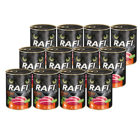 Mokra karma dla kota Rafi Cat Adult z kaczką zestaw 12 x 400 g