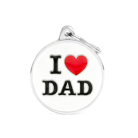 Zawieszka Adresówka Identyfikator z grawerem dla psa i kota I Love Dad