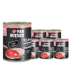 Pan Mięsko karma mokra dla psa Indyk z wołowiną dla szczeniąt zestaw 6 x 800 g