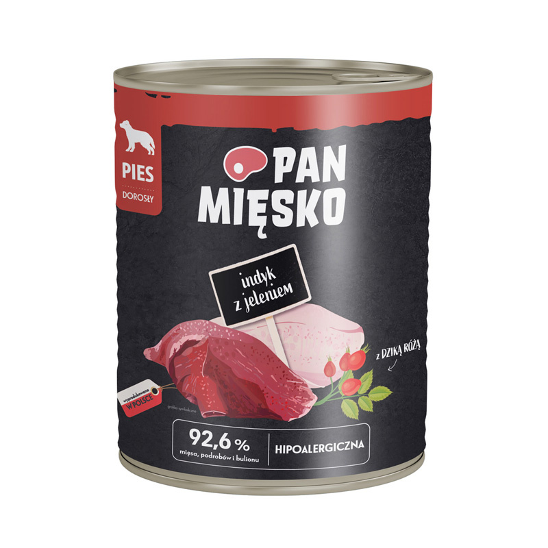 Pan Mięsko karma mokra dla psa Indyk z jeleniem 800 g