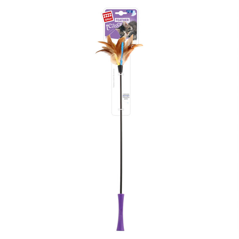 Feather Teaser Zabawka dla kota wędka z piórkami 66 cm