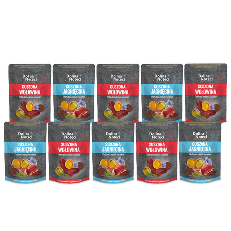 Dolina Noteci Premium Karma suszona dla kota wołowina i jagnięcina zestaw 10 x 150 g