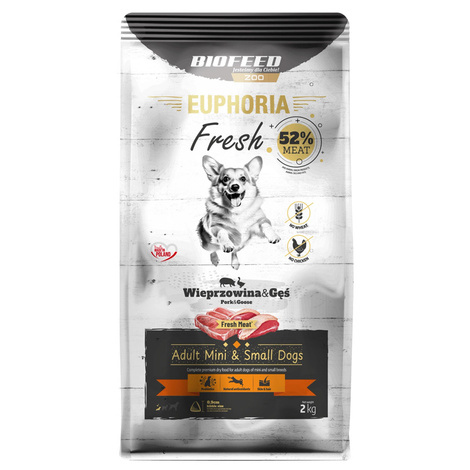 Biofeed Euphoria Fresh Karma sucha dla psów z wieprzowiną i gęsią mini i małe rasy 2 kg