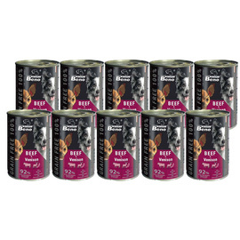 Super Beno Mokra karma dla psa bezzbożowe kąski z wołowiną i dziczyzną w sosie zestaw 10 x 415 g