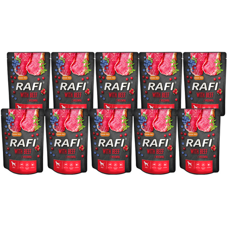 Mokra karma dla psa Rafi z wołowiną zestaw 10 x 300 g