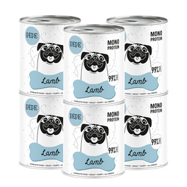 Paka Zwierzaka PEPE Lamb Karma mokra dla psa jagnięcina zestaw 6 x 800 g
