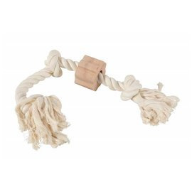 Zolux Wild Zabawka szarpak dla psa sznur z węzłami z drewnianym krążkiem