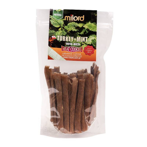 Milord Przysmak dla psa indyk z miętą paski 70 g