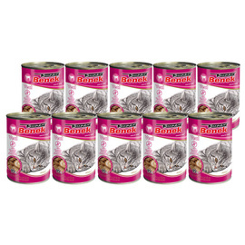 Super Benek Karma mokra dla kota bezzbożowe kąski z cielęciną w sosie zestaw 10 x 415 g