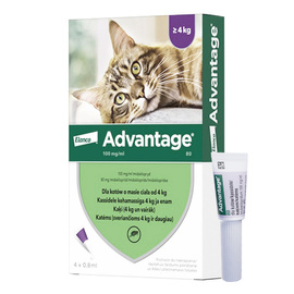 Advantage Krople na pchły dla kotów od 4 kg 0,8 ml - 4 szt.