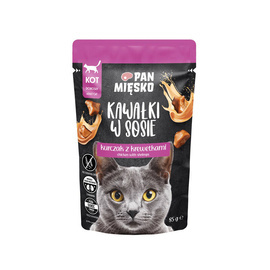 Pan Mięsko Karma mokra dla kota Kawałki w sosie Kurczak z krewetkami 85 g