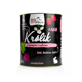 Syta Micha Junior karma mokra dla szczeniąt królik z burakiem i malinami 800 g