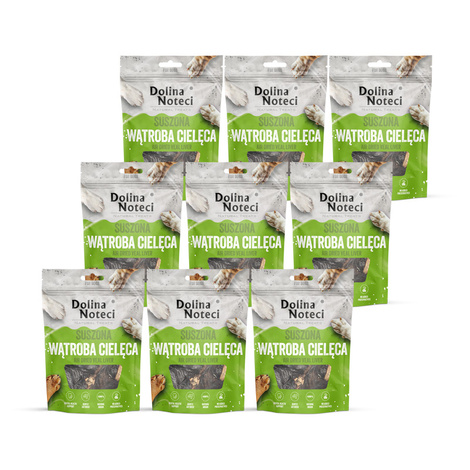 Dolina Noteci Natural Treats Veal Liver wątroba cielęca przysmak dla psa zestaw 9 x 150 g