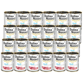 Mokra karma dla psa alergika Dolina Noteci Premium Pure bogata w kaczkę zestaw 24 x 400 g