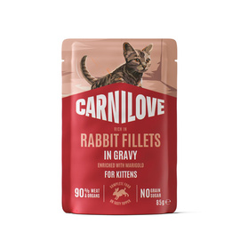 Carnilove Cat Pouch Karma mokra dla kociąt kotów Filet z królika w sosie z nagietkiem 85 g