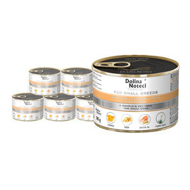 Karma mokra dla psów małych ras Dolina Noteci Premium z bażantem, dynią i makaronem zestaw 12 x 185 g
