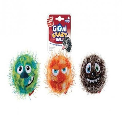 GiGwi Crazy Ball piszcząca zabawka dla psa w kolorze pomarańczowym.
