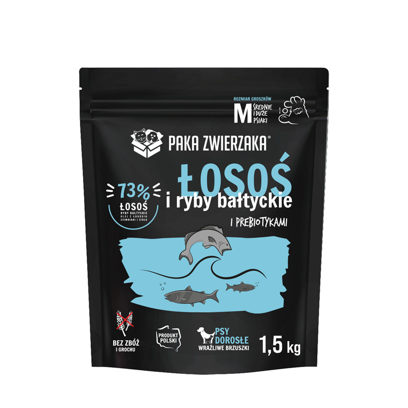 Paka Zwierzaka Karma sucha dla psa Seventh Heaven Łosoś i ryby bałtyckie 1,5 kg