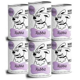 Paka Zwierzaka Karma mokra dla psa PEPE Rabbit (królik) zestaw 6 x 400 g