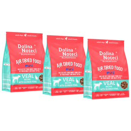 Dolina Noteci Superfood MINI danie z cielęciny z perliczką karma suszona dla psa zestaw 3 x 1 kg