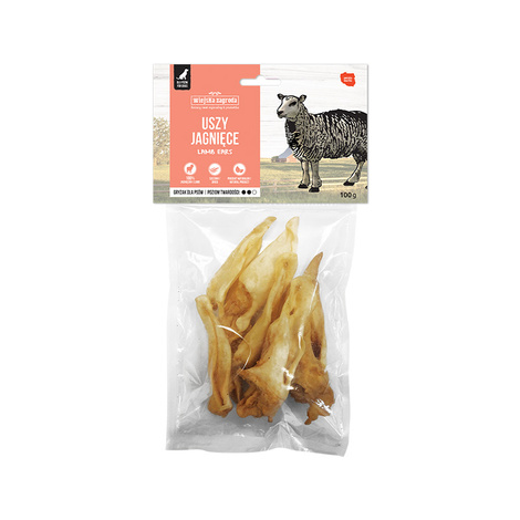 Wiejska Zagroda Przysmak dla psa uszy jagnięce 100 g