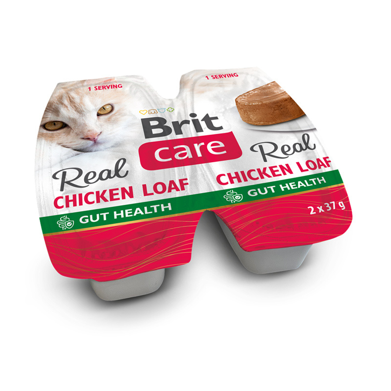 Brit Care Cat Duo Cup Real Chicken mokra karma dla kota Loaf 2 x 37 g