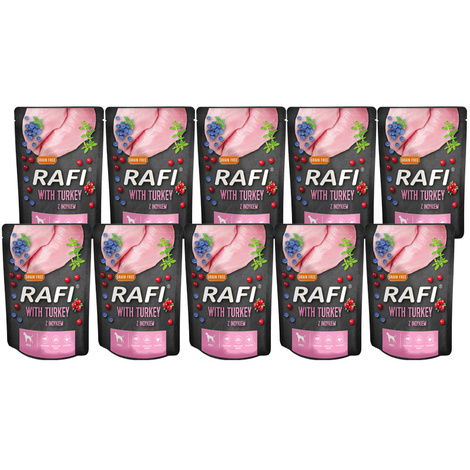 Mokra karma dla psa Rafi z indykiem zestaw 10 x 300 g