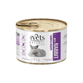 4Vets Natural Sterilised Mokra karma dla kota z królikiem 185 g