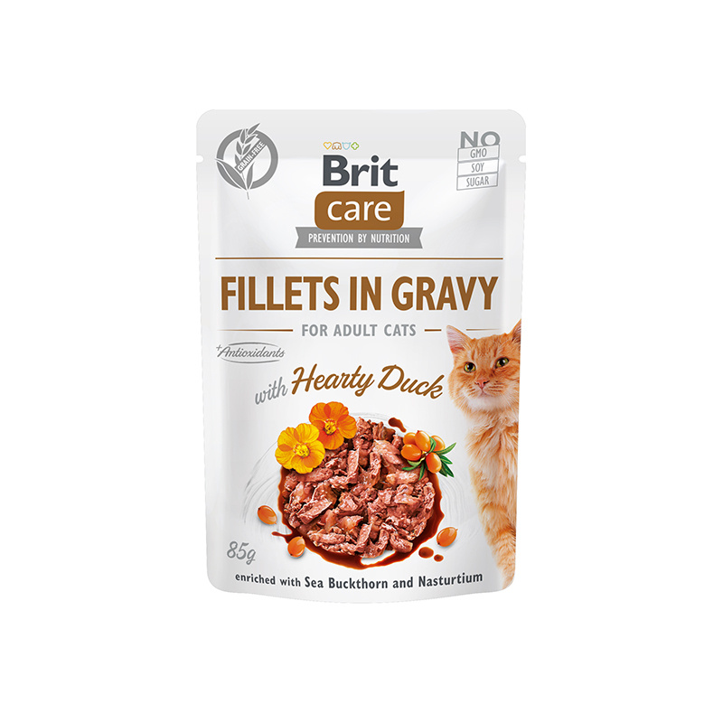 Brit Care Mokra karma dla kota w sosie z kaczką, rokitnikiem i nasturcją 85 g