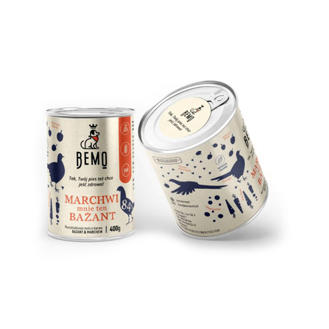 Bemo Karma mokra dla psa naturalna Monobiałkowa MARCHWI mnie ten BAŻANT 400 g