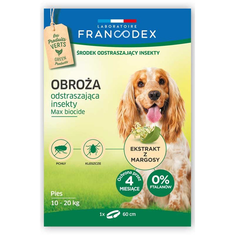 Francodex Obroża odstraszająca insekty dla psa 10 - 20 kg 60 cm
