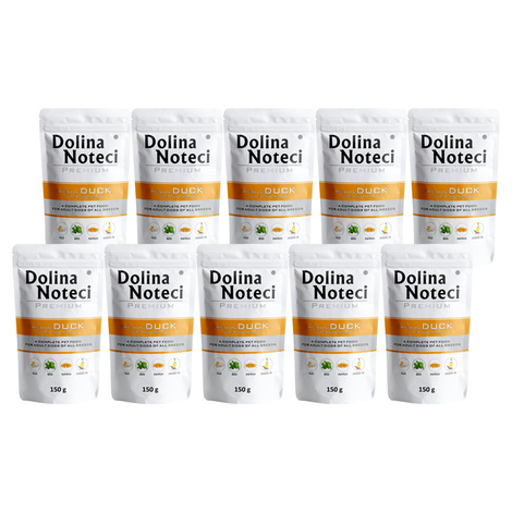 Mokra karma dla psa Dolina Noteci Premium bogata w kaczkę z dynią zestaw 10 x 150 g