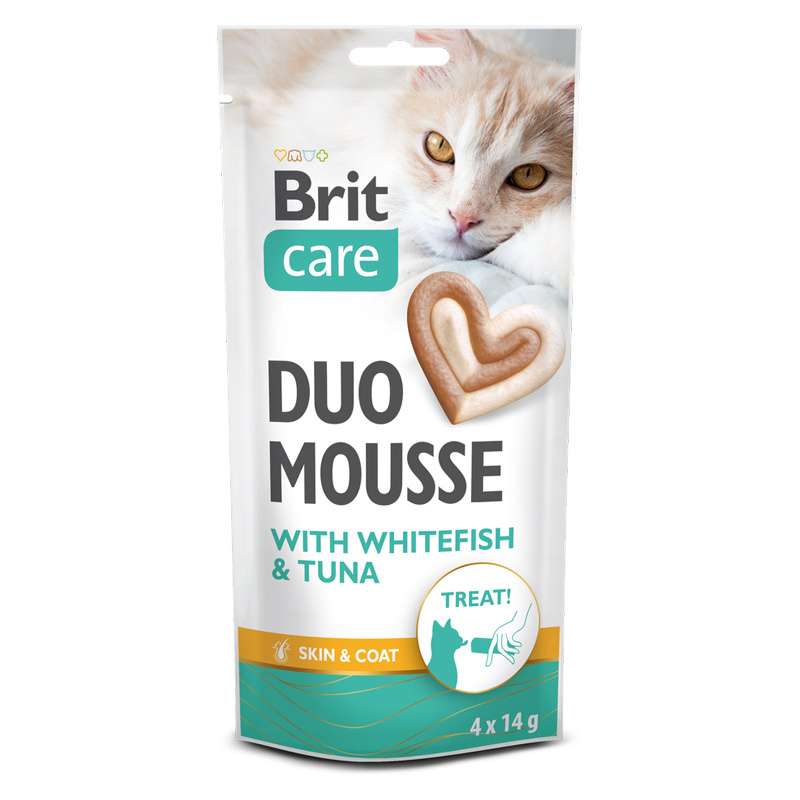 Brit Care Cat Creamy Duo Mousse mokra karma dla kota z białą rybą i tuńczykiem 4 x 14 g
