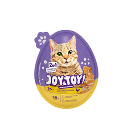 Joy&Toy Jajko niespodzianka 2w1 dla kota przekąska o smaku kurczaka + zabawka