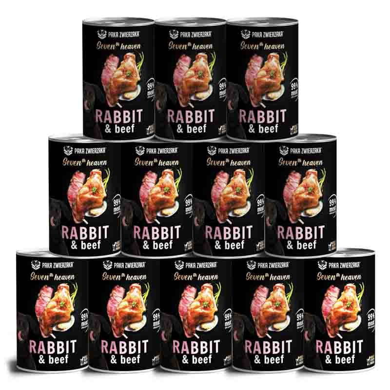 Paka Zwierzaka Karma mokra dla psa SH Rabbit & beef królik i wołowina zestaw 12 x 400 g