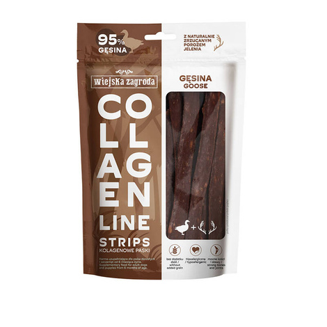 Wiejska Zagroda Przysmak dla psa Kolagenowe paski Gęś (dorosły) 100g