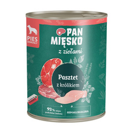 Pan Mięsko karma mokra dla psa z ziołami pasztet z królikiem 800 g