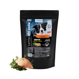 ALKEE karma dla psa indyk z ziołami i algami dla dorosłych psów wszystkich ras 1,5 kg