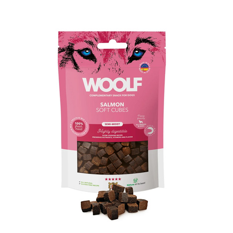 Woolf Soft Cubes Salmon Przysmak dla psa kosteczki z łososia 100 g