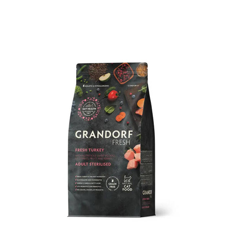 Grandorf Cat Fresh Turkey - Adult Sterilized Karma sucha dla kotów sterylizowanych Indyk 400g